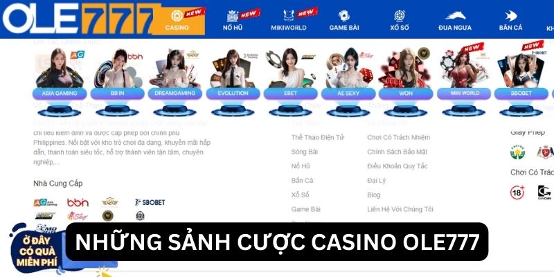 Những ưu điểm khi tham gia Casino Online OLE777 